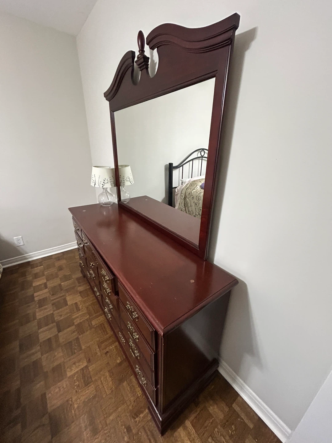 Dark Cherry Dresser with Mirror - photo 2