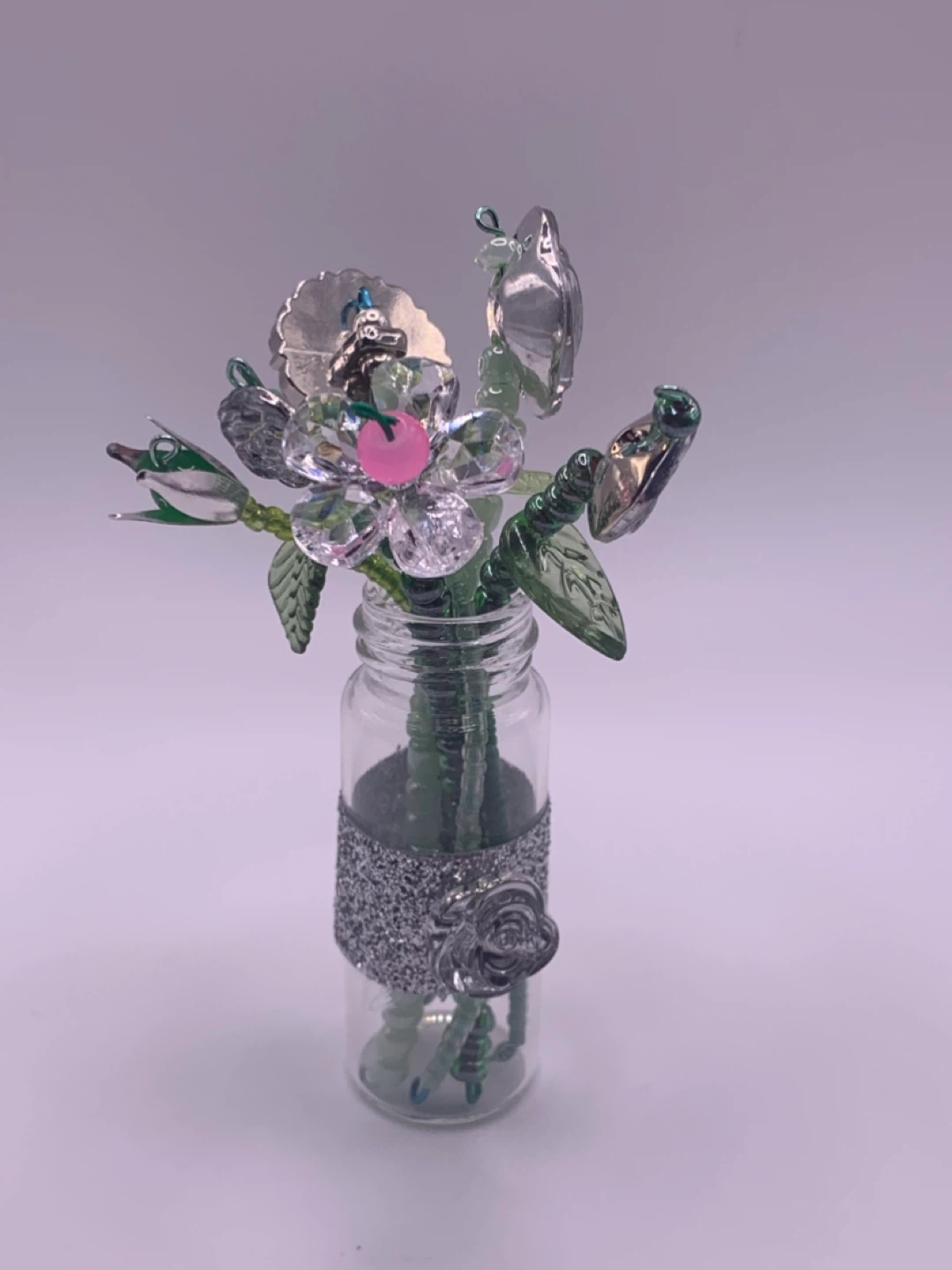 Beaded Flower Bouquet in Glass Jar - photo 4