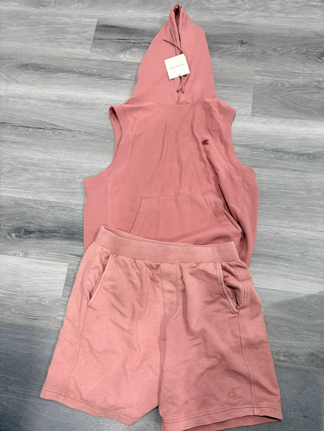 Calvin Klein Jeans Sleeveless Hoodie and Shorts Set