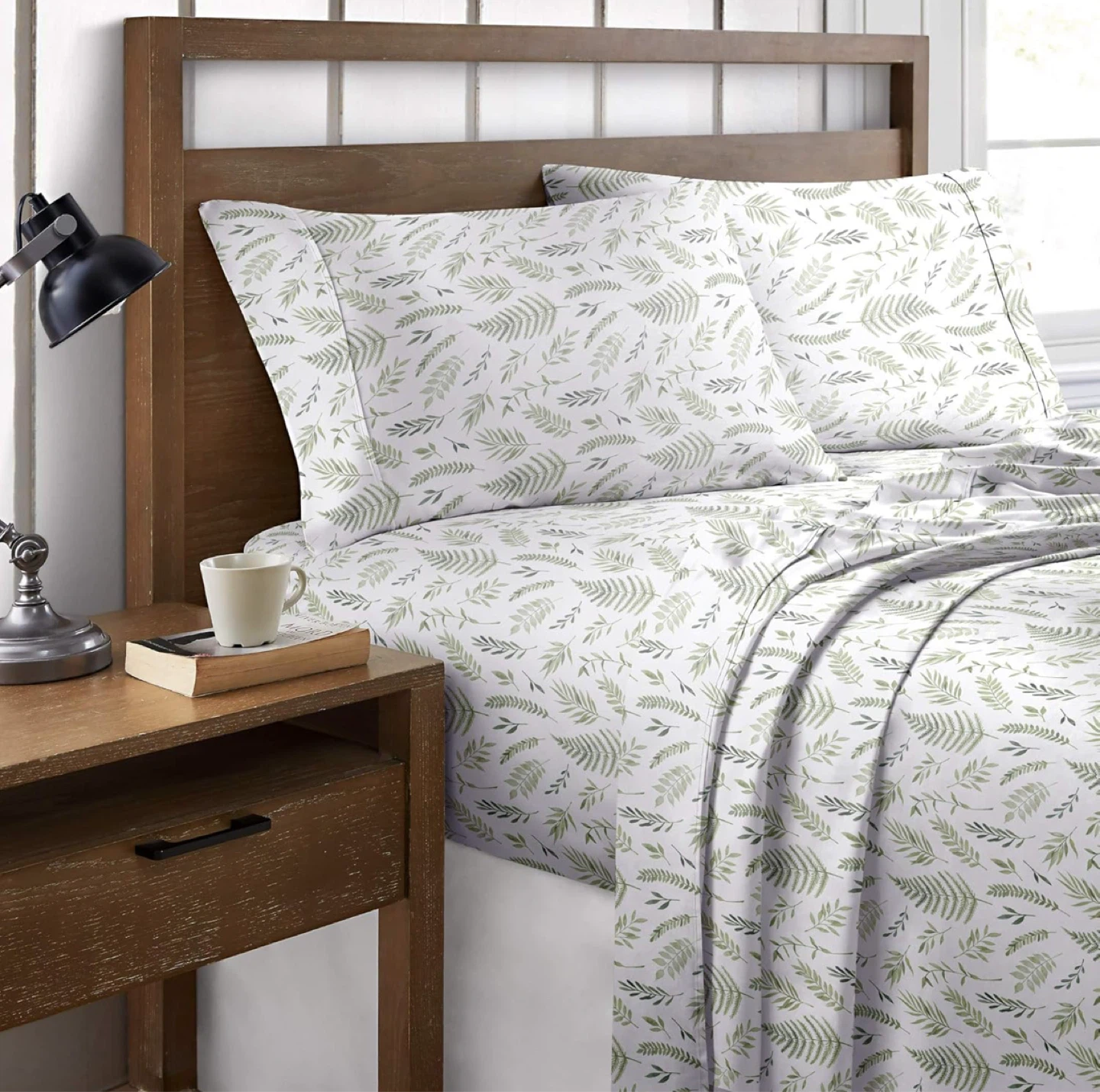 🌱 Brand New 🌱 Leaf Pattern King Sheet Set - photo 3