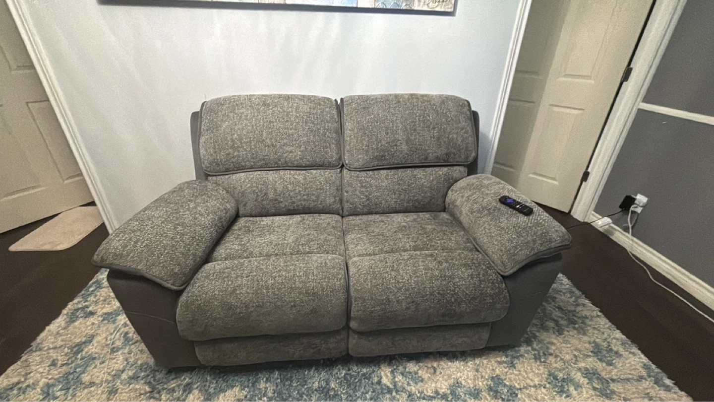 Grey Reclining Loveseat