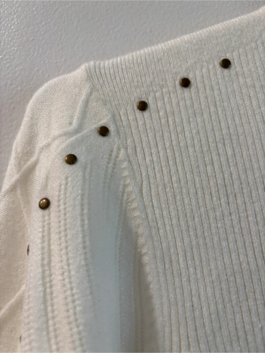 White Studded Crewneck Sweater - photo 3