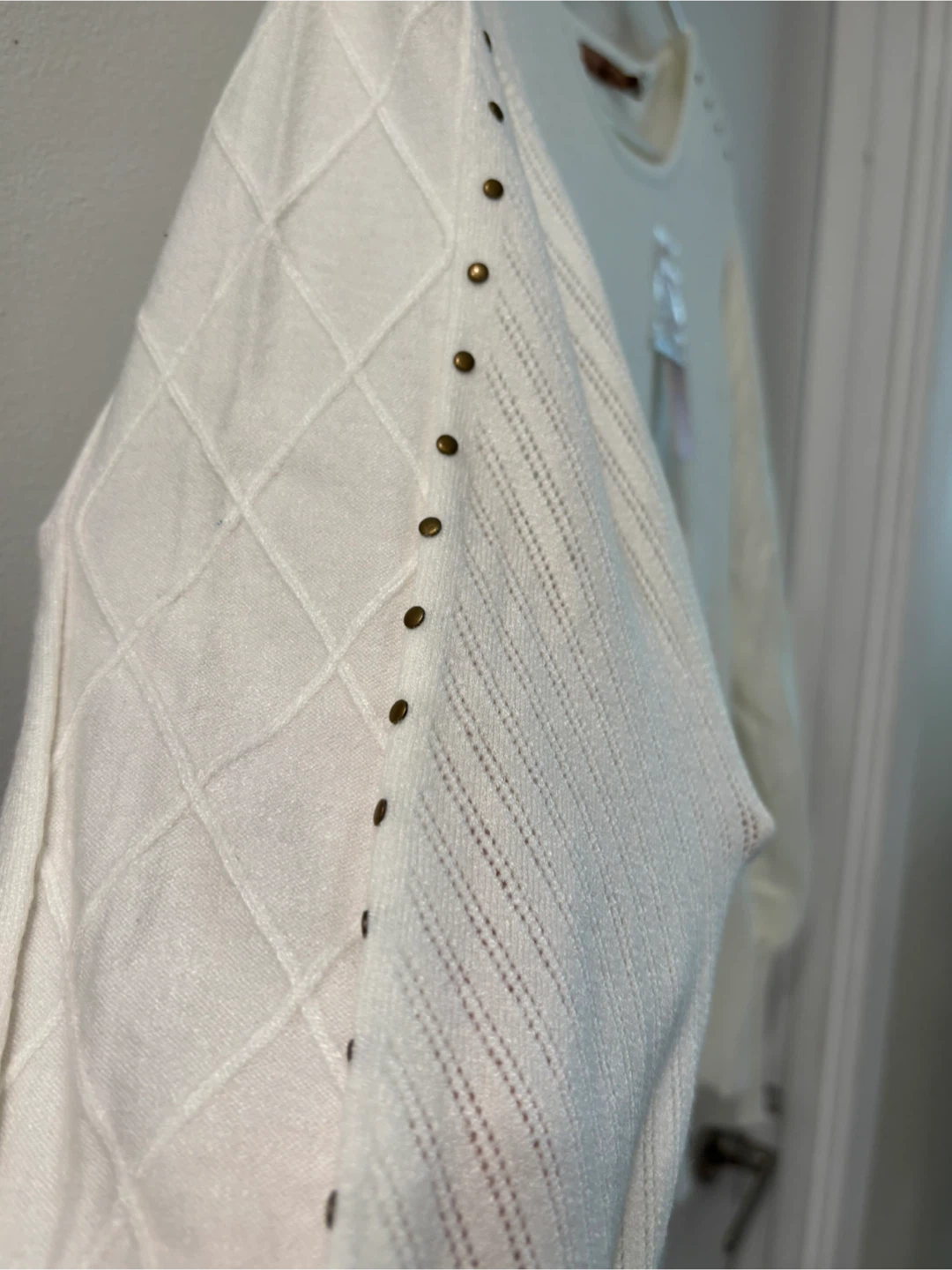 White Studded Crewneck Sweater - photo 4