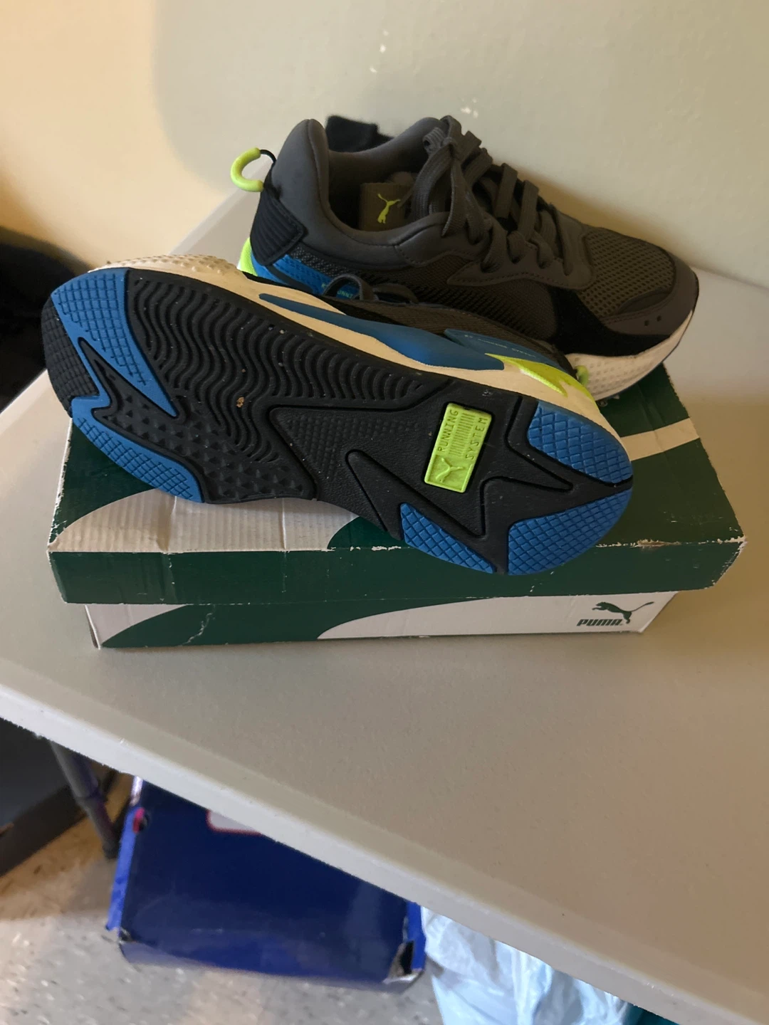 🌱 Puma RS-X Reinvention Jr Kids Shoes Dark Shadow Future Blue - photo 2