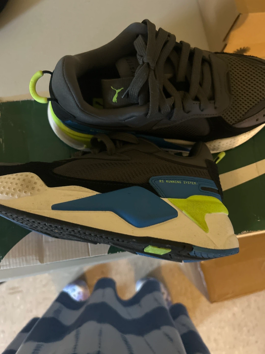 🌱 Puma RS-X Reinvention Jr Kids Shoes Dark Shadow Future Blue - photo 3