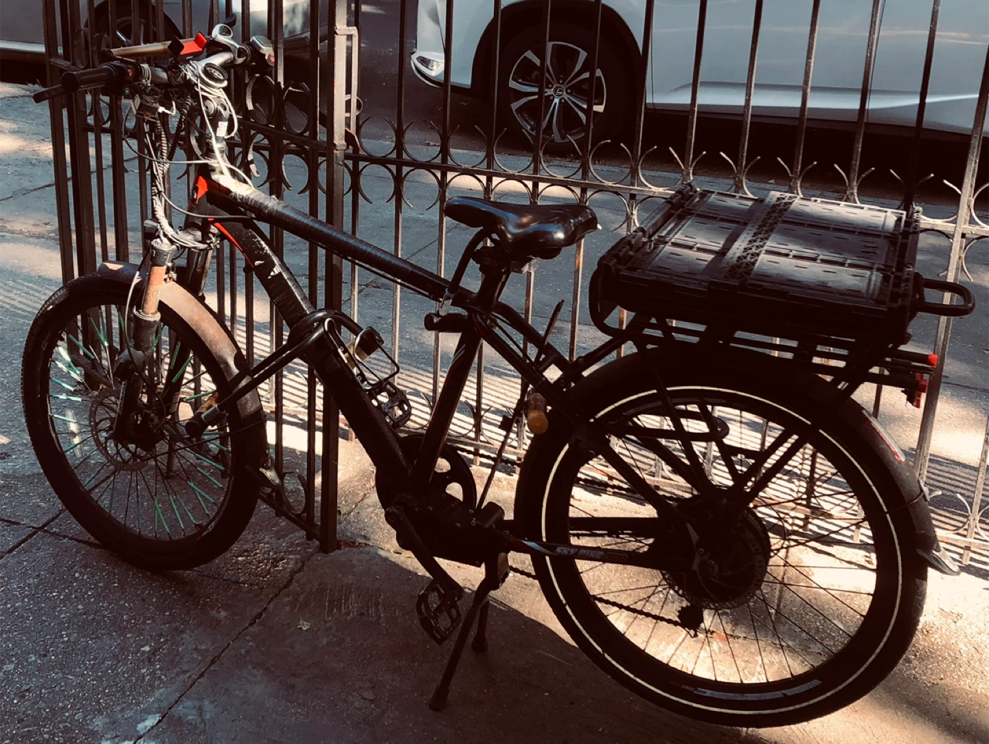 Black Electric Bike with Rear Rack - photo 4