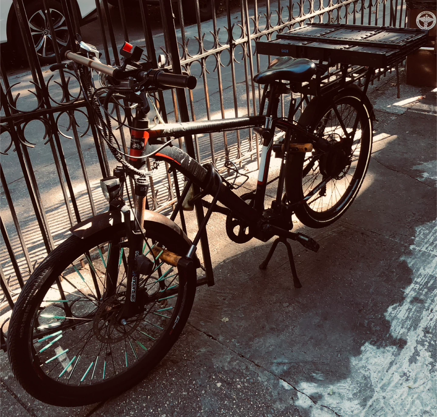 Black Electric Bike with Rear Rack - photo 2