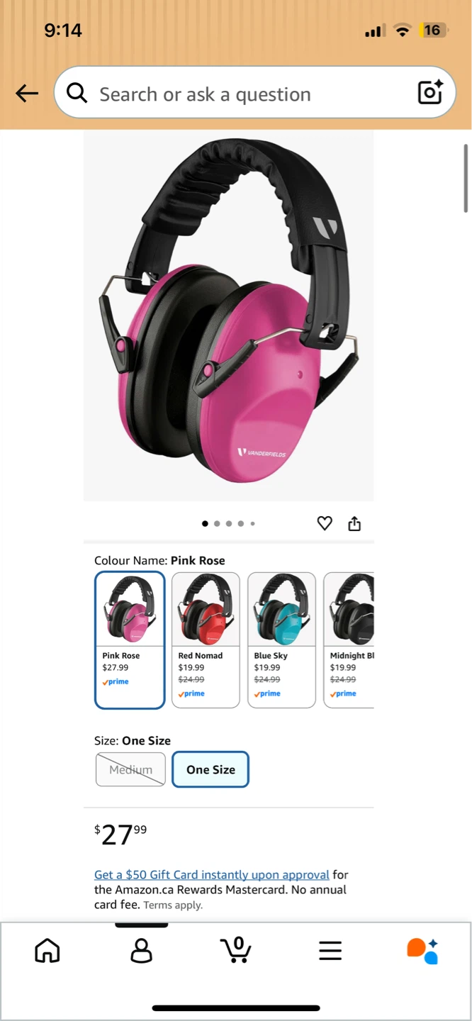 NEW! Pink Rose Safety Earmuffs