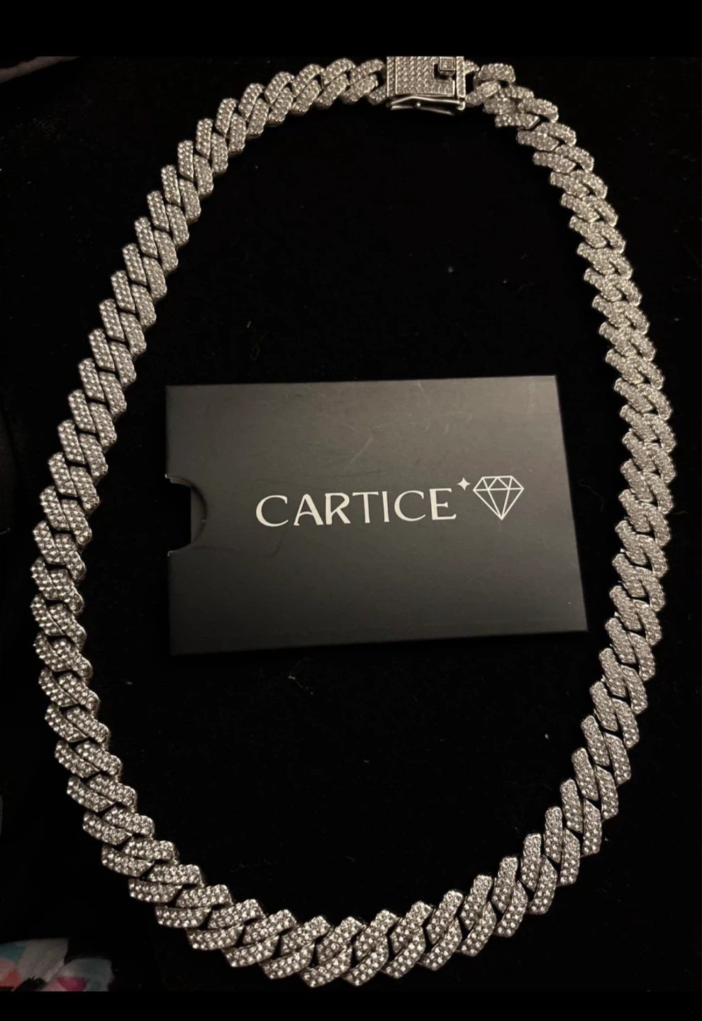 🌱 14mm VVS 18K White Gold SS Iced Out Moissanite Cuban chain