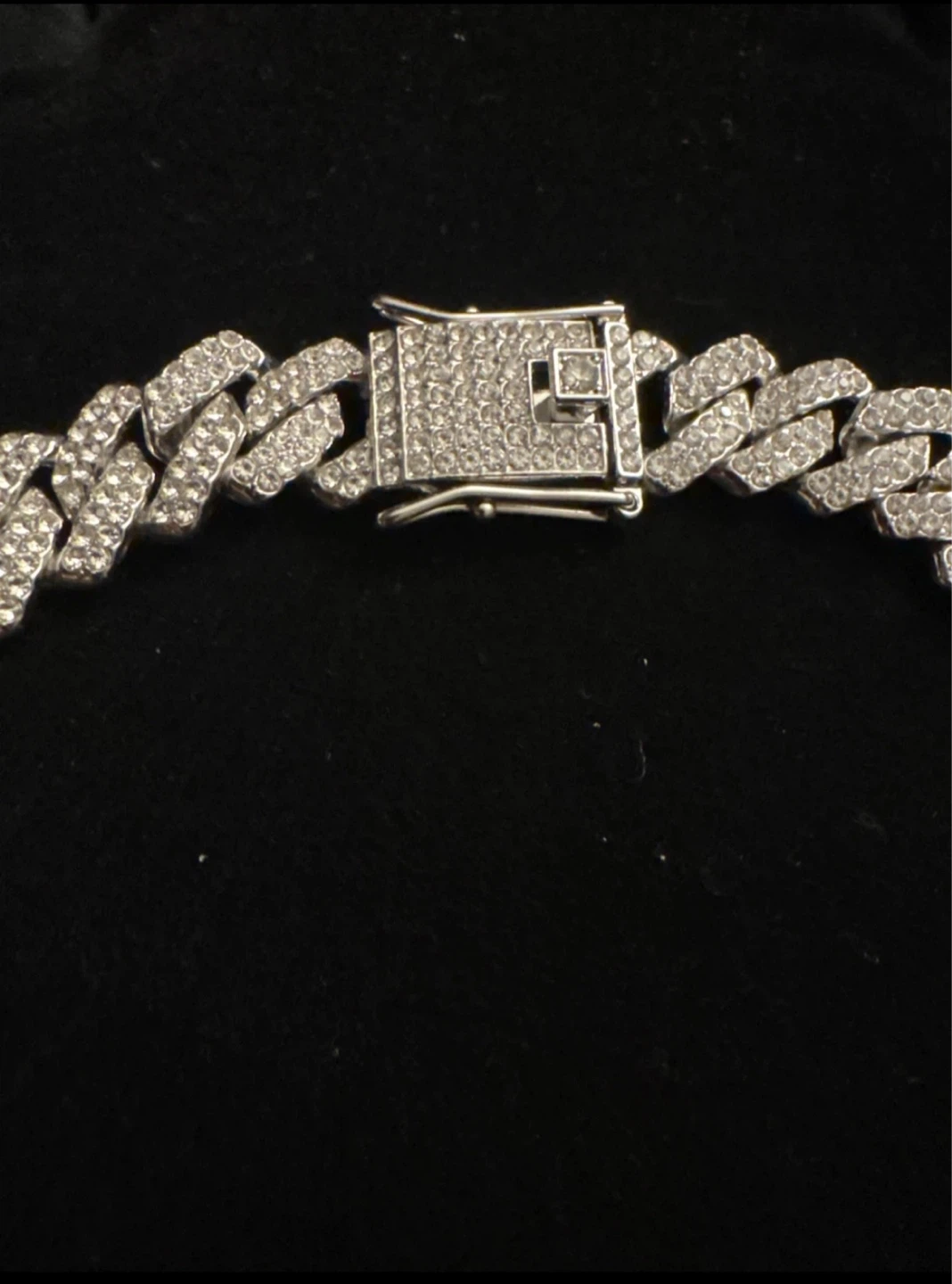 🌱 14mm VVS 18K White Gold SS Iced Out Moissanite Cuban chain - photo 3
