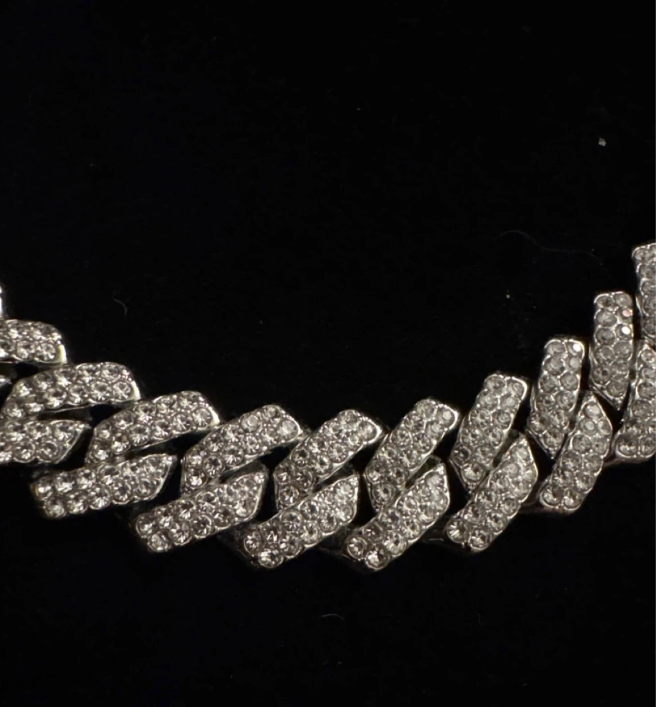 🌱 14mm VVS 18K White Gold SS Iced Out Moissanite Cuban chain - photo 4