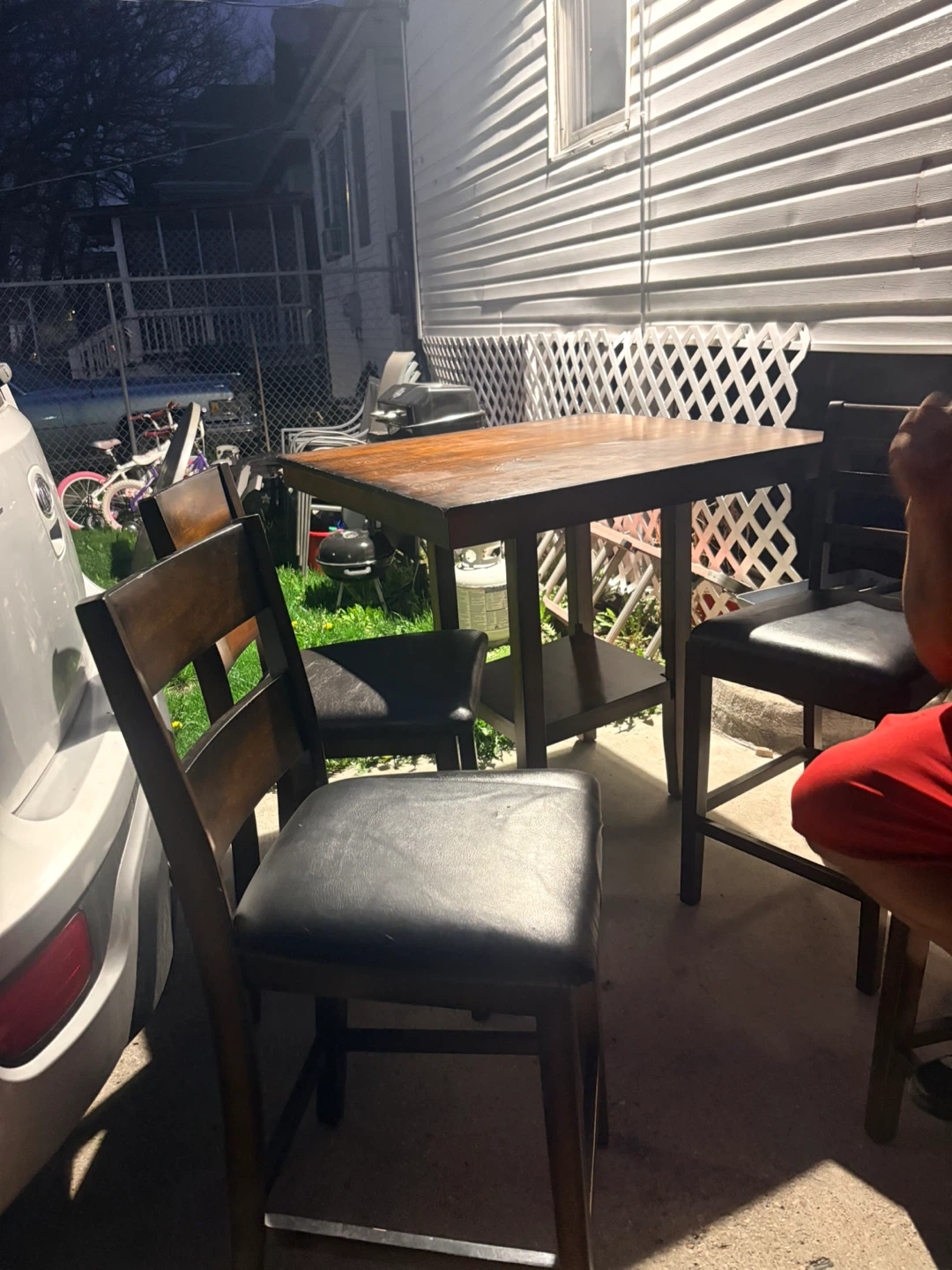 Wooden Dining Table with Shelf