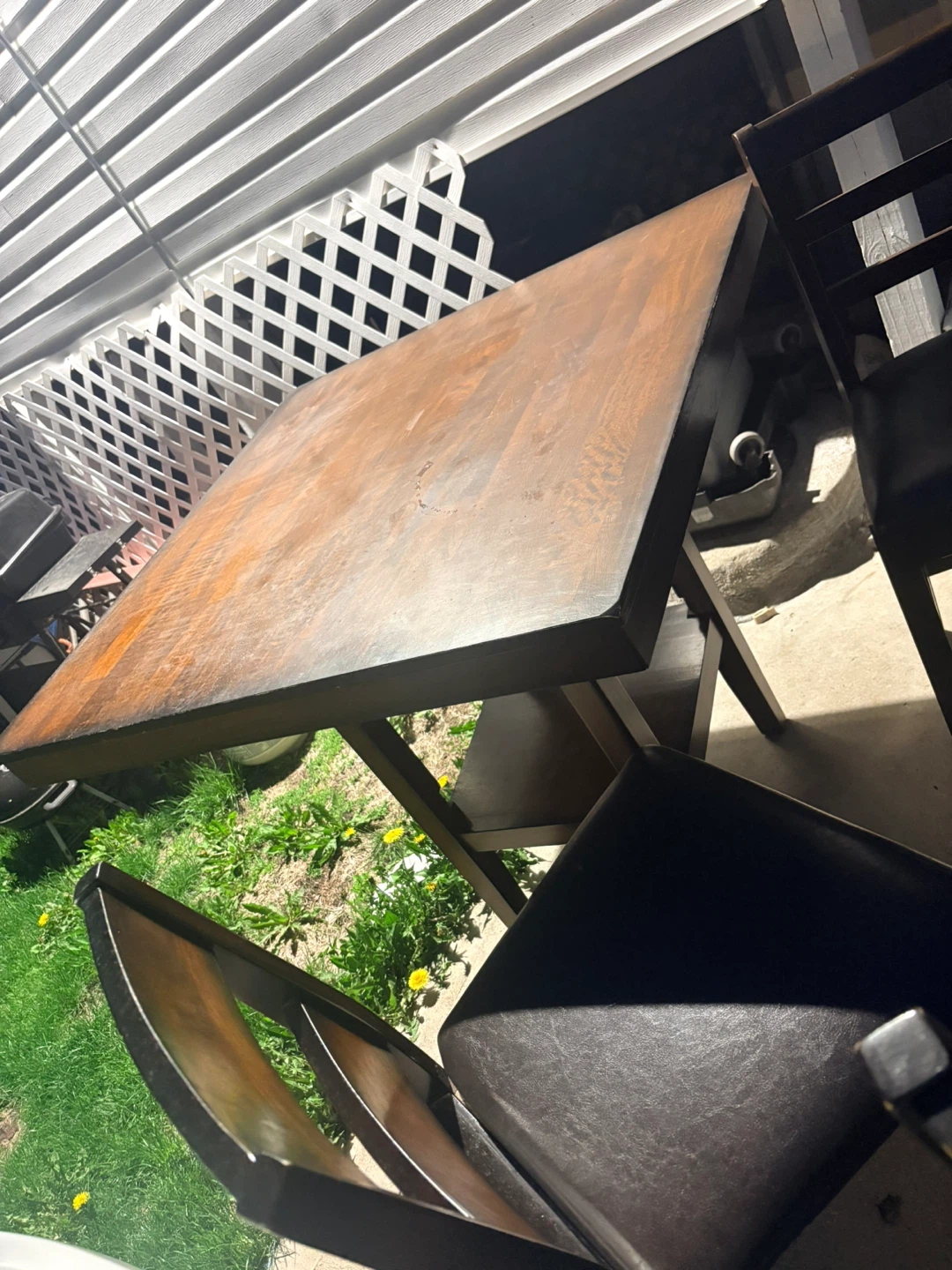 Wooden Dining Table with Shelf - photo 2