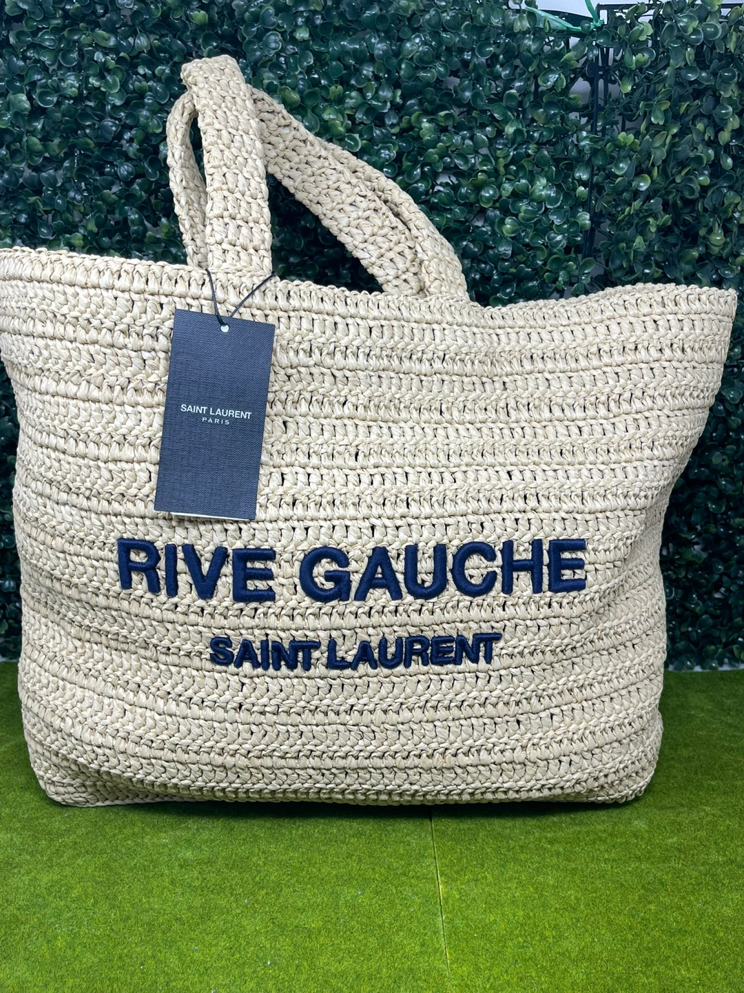 Authentic Brandnew Saint Laurent Rive Gauche Straw Tote Bag - photo 2