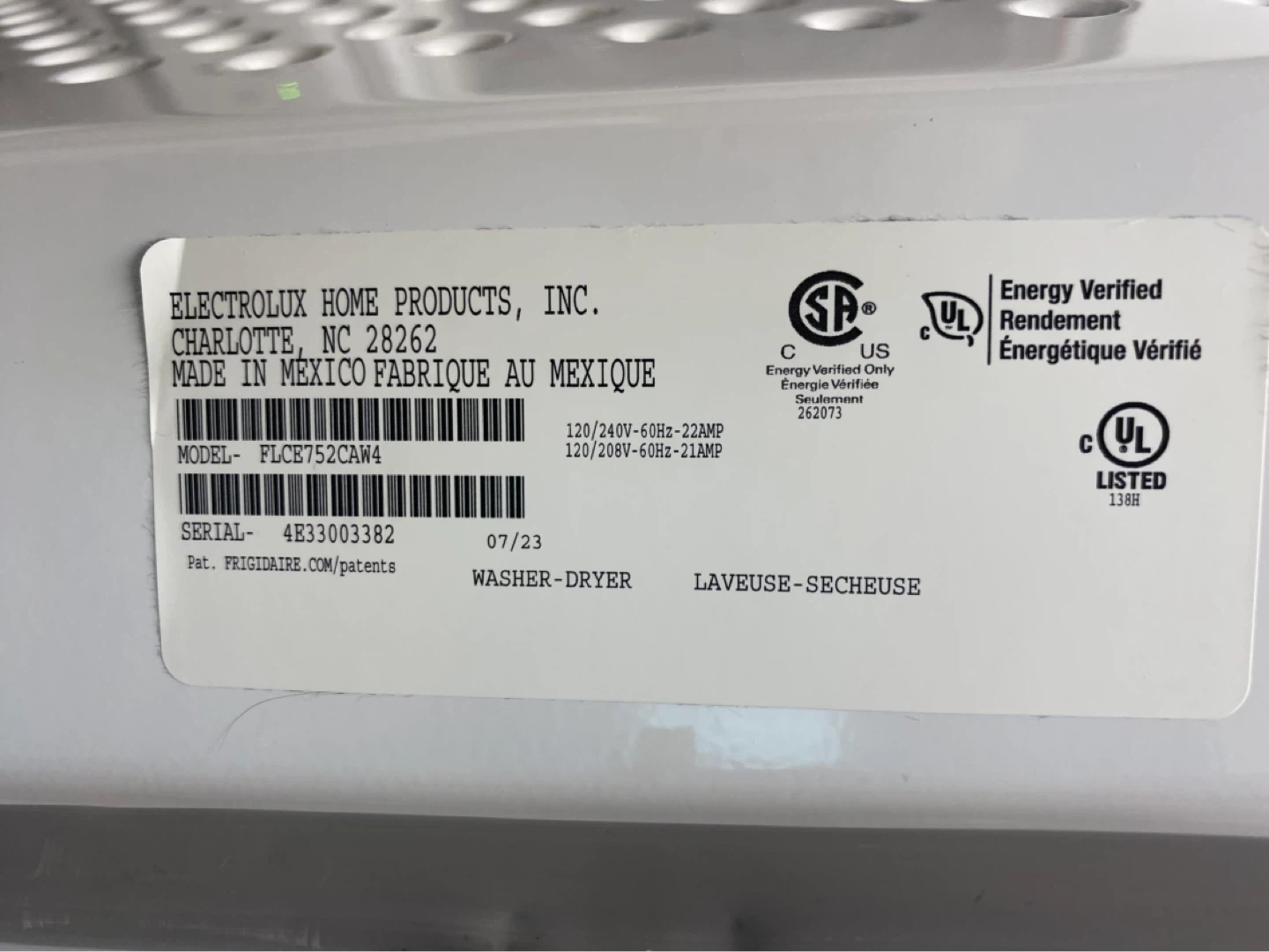 Frigidaire Stackable Washer Dryer - photo 5