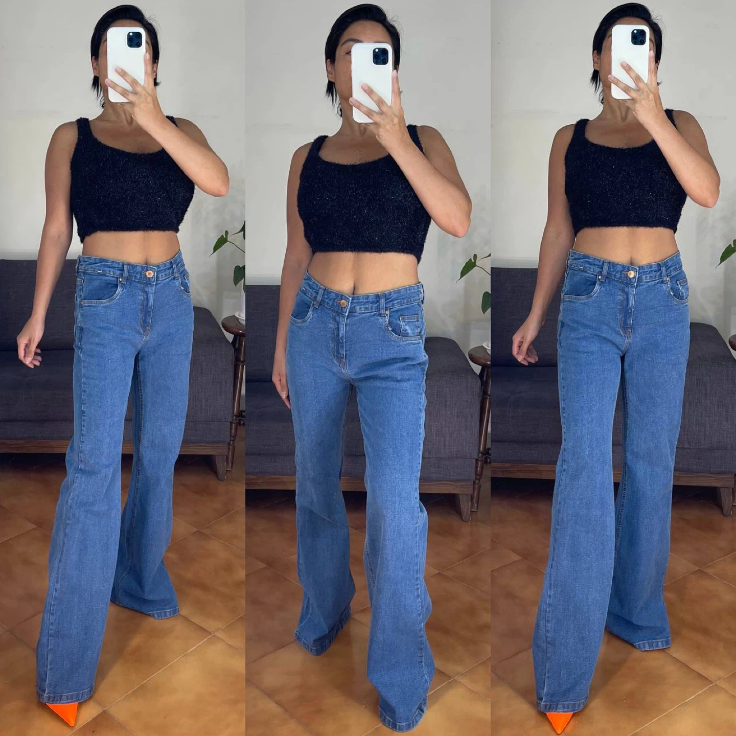 Women's Flared Blue Jeans - photo 2