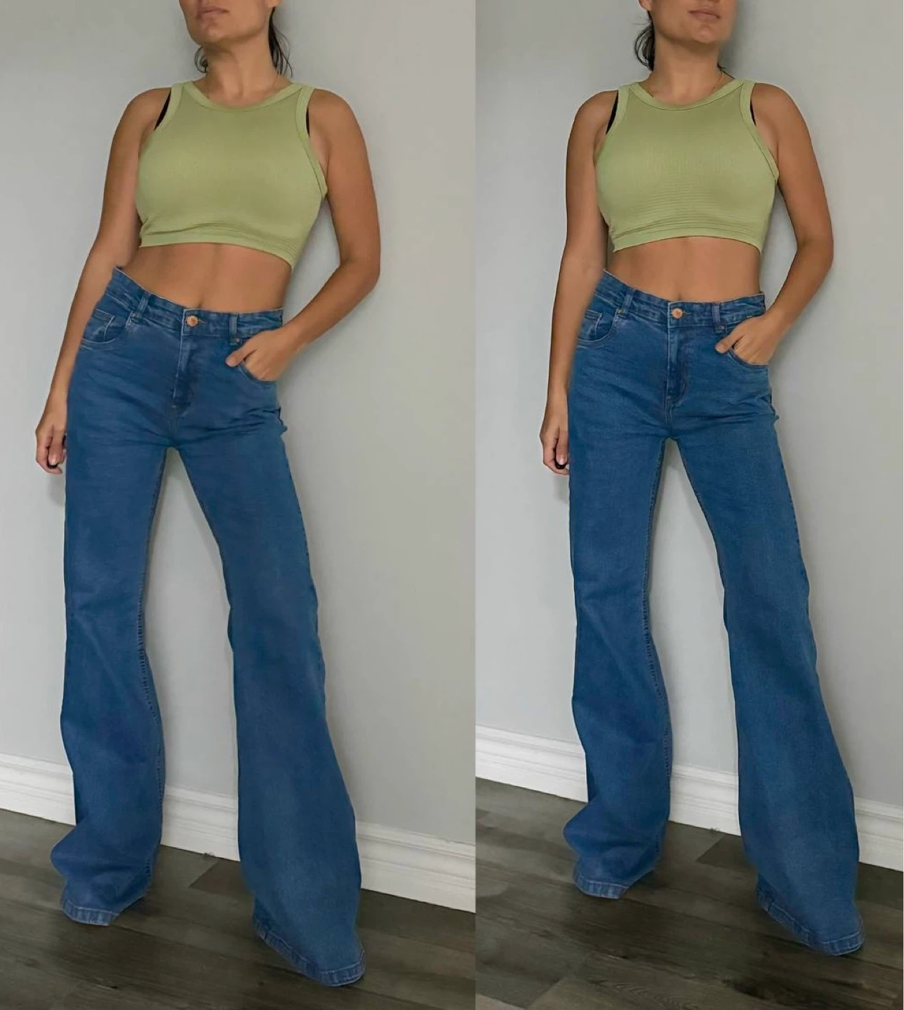 Women's Flared Blue Jeans