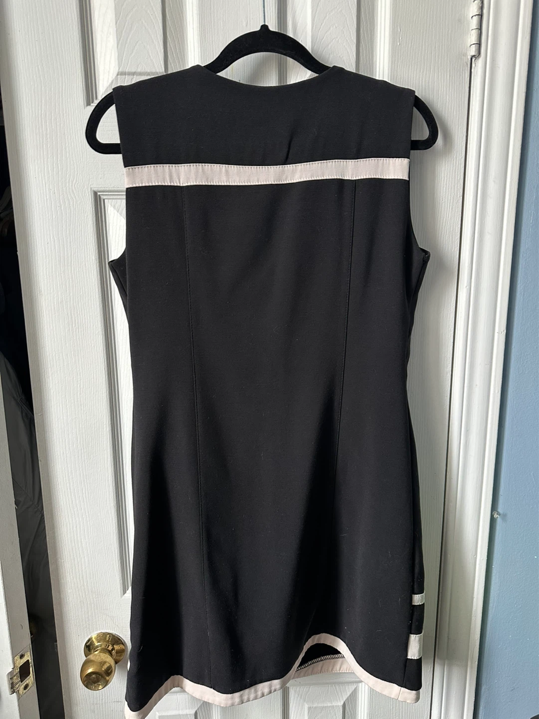 Rinascimento Black Sleeveless Dress with White Trim - photo 3