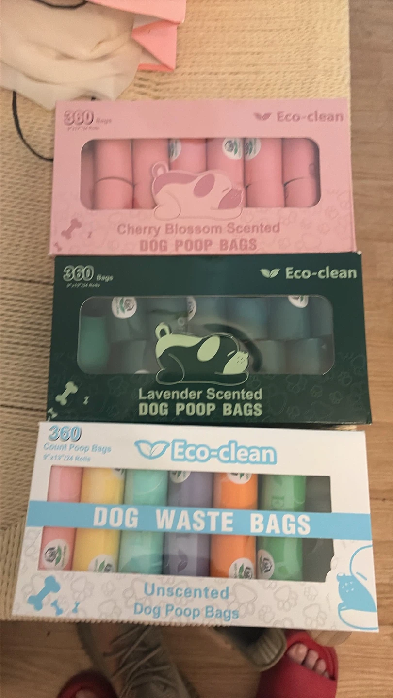 Eco-clean Dog Poop Bags - Cherry Blossom, Lavender, Unscented