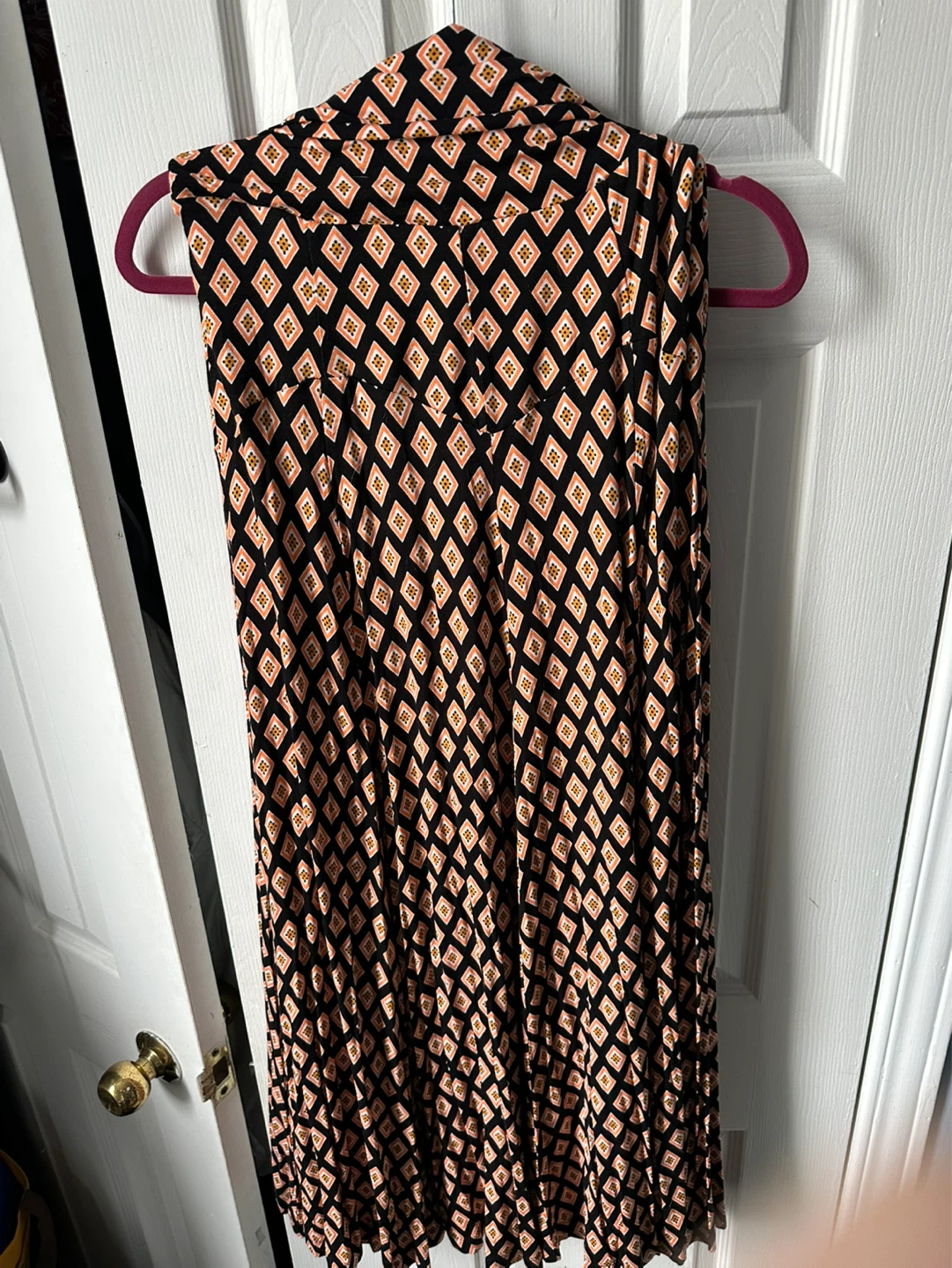 Black Orange Diamond Print Dress - photo 3
