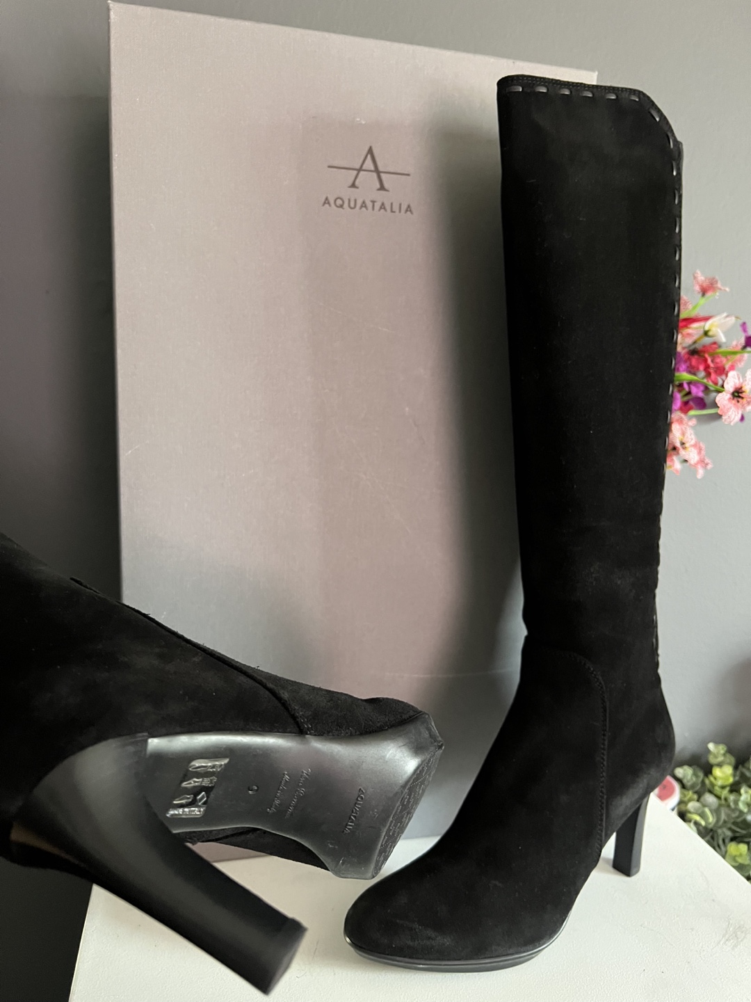 Aquatalia Black Suede Knee-High Boots - photo 3
