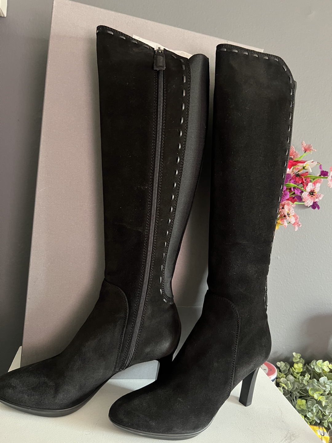 Aquatalia Black Suede Knee-High Boots - photo 4