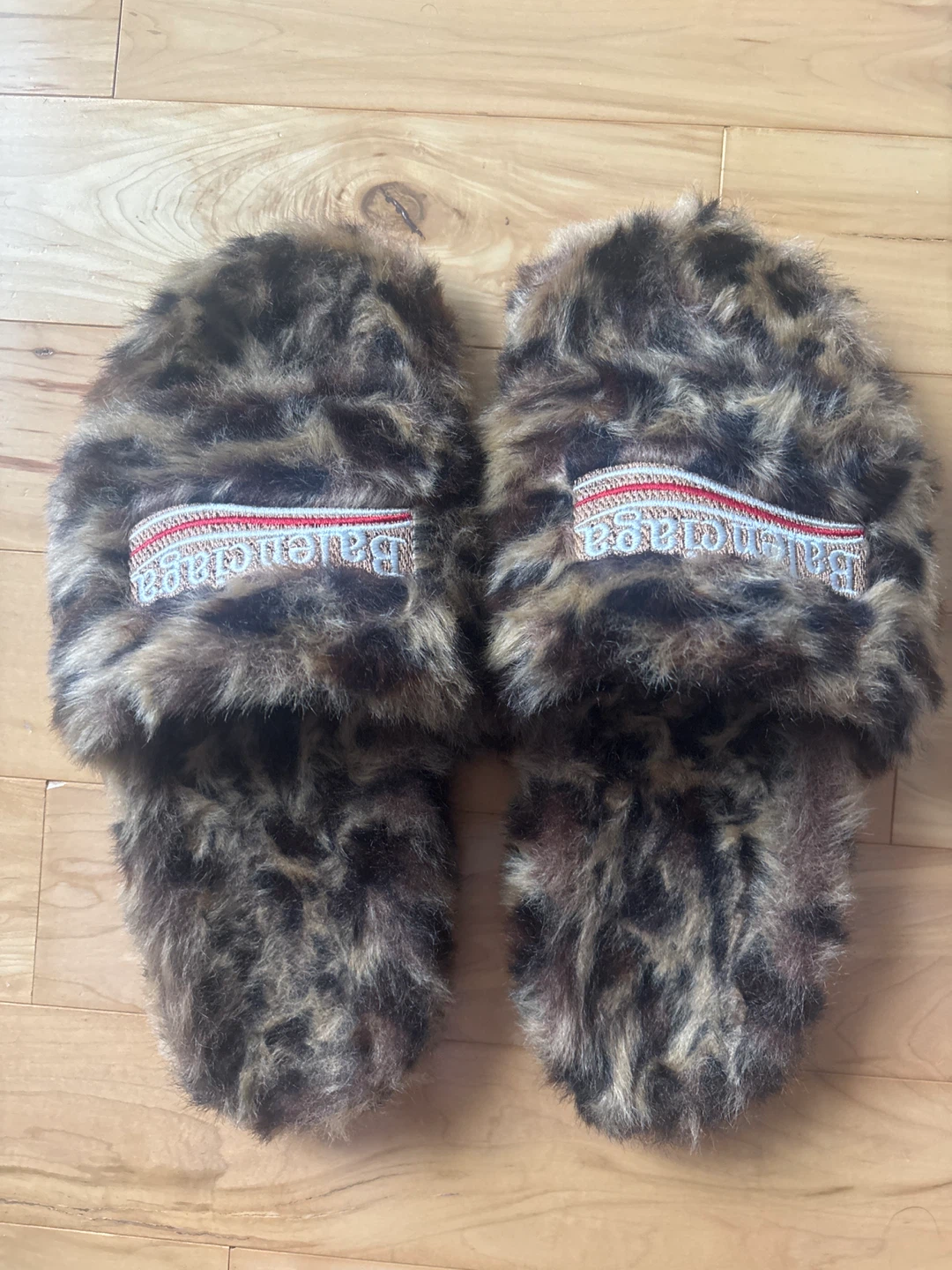 Balenciaga Leopard Print Furry Slides