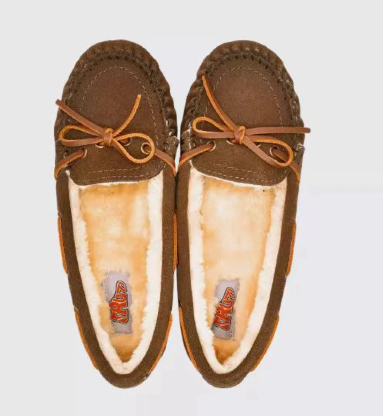 TRUZ Brown Suede Moccasin Slippers with Shearling Lining - photo 3