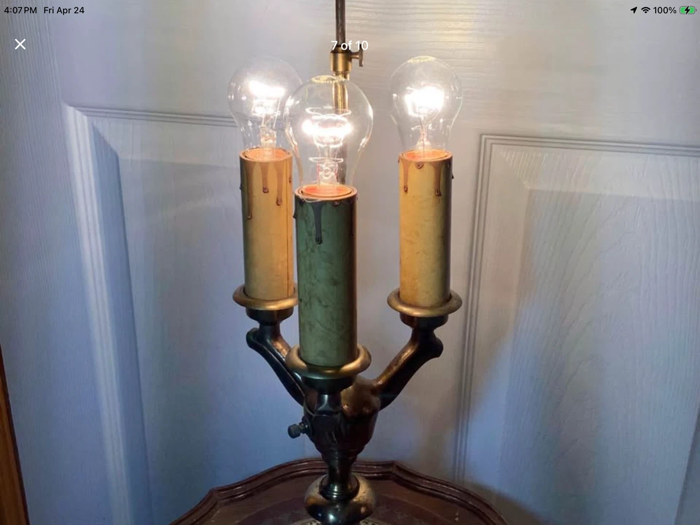 Ant/Vt 4 Footed 3 Candle Stick Lang Bouillotte Lamp 🐞 - photo 5