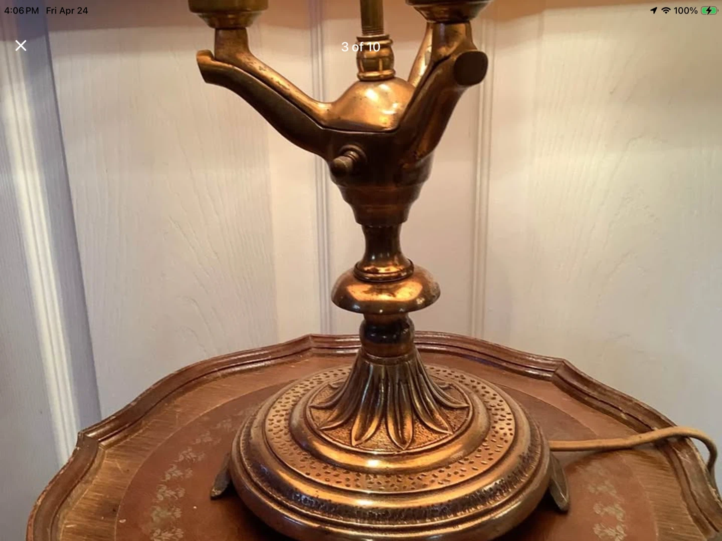 Ant/Vt 4 Footed 3 Candle Stick Lang Bouillotte Lamp 🐞 - photo 3