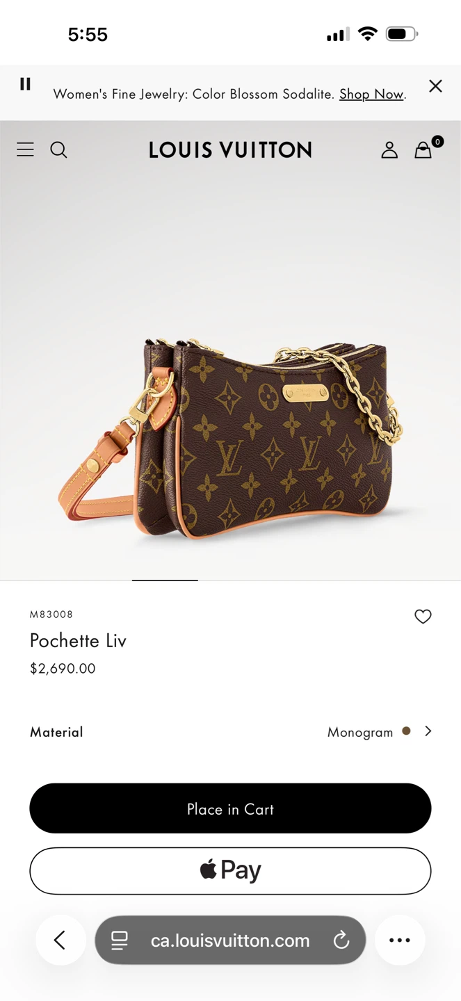 Louis Vuitton Pochette Liv Monogram Canvas - photo 3