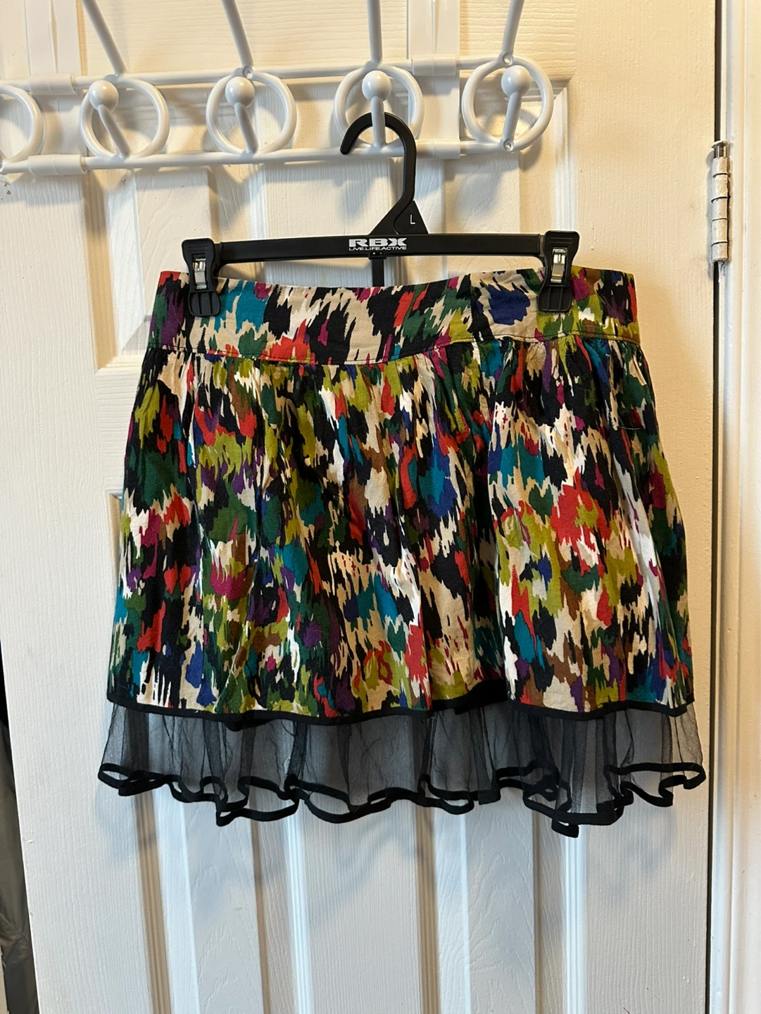 Colourful Mini Skirt with tulle fringe - Medium
