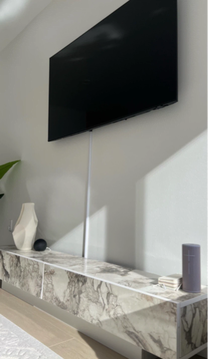 Marble Style Low TV Stand - photo 2