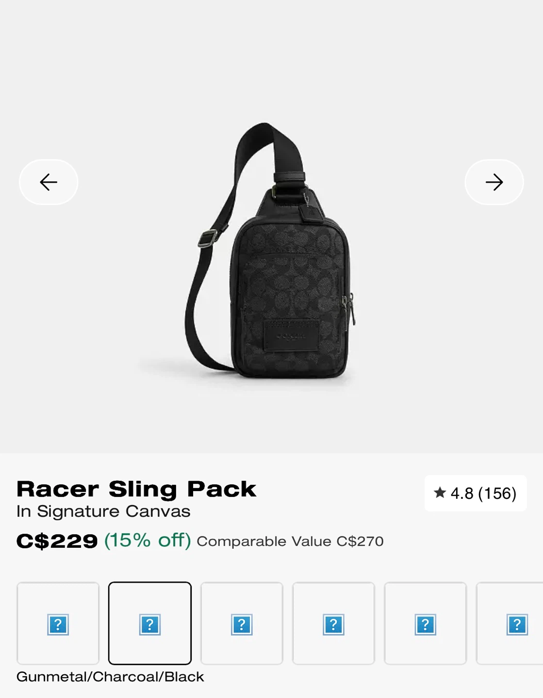 Coach Racer Sling Pack - Signature Canvas - photo 5