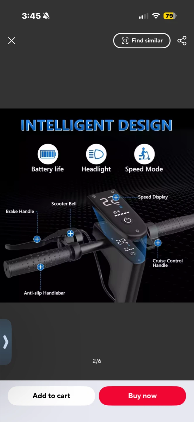 AOVOPRO Electric Scooter 500W 22MPH 28 Miles Range 10 inch - photo 2