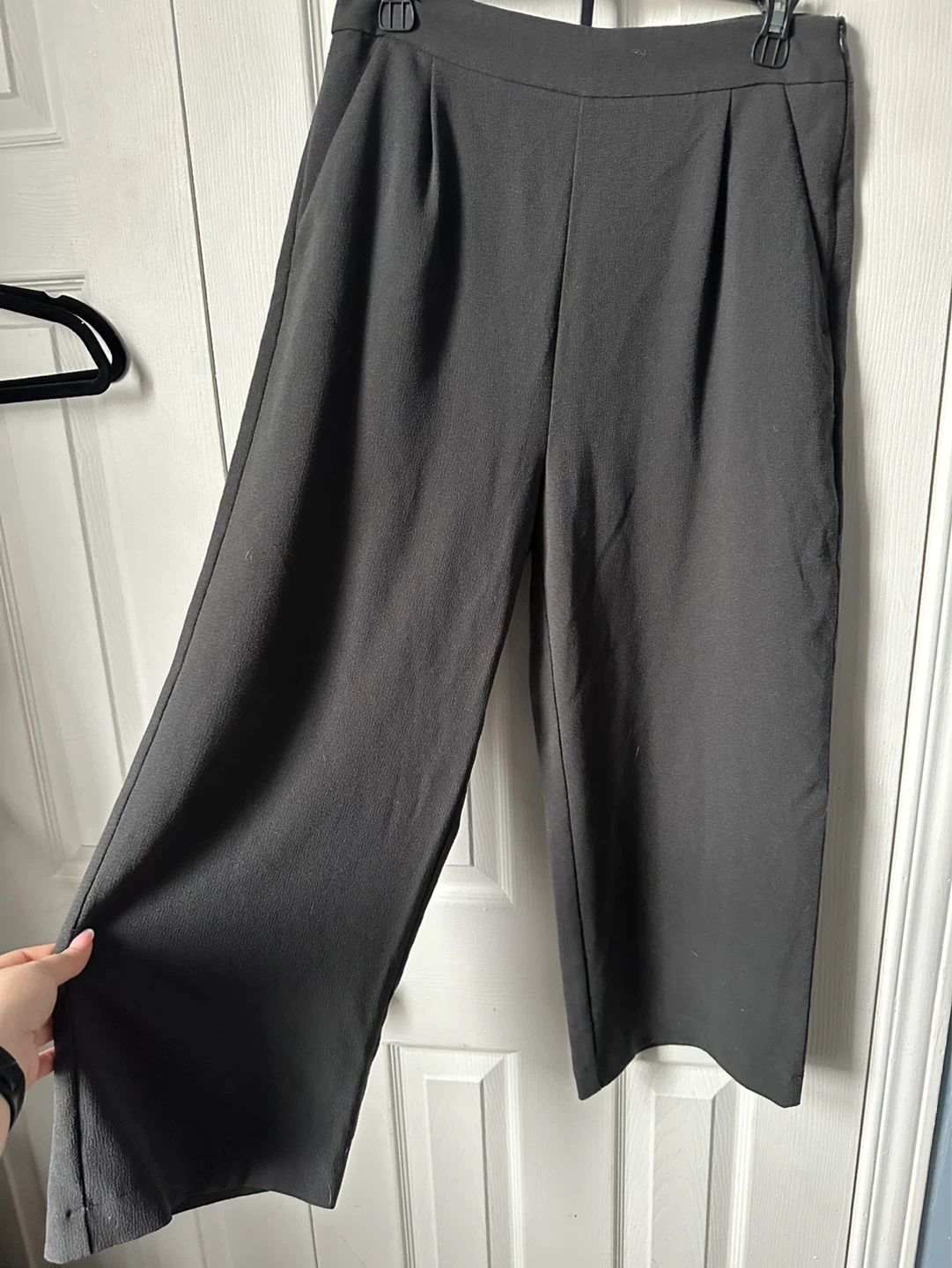 Oak + Fort Black Wide Leg Cropped Pants - photo 2