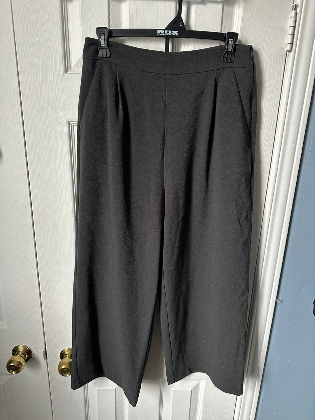 Oak + Fort Black Wide Leg Cropped Pants