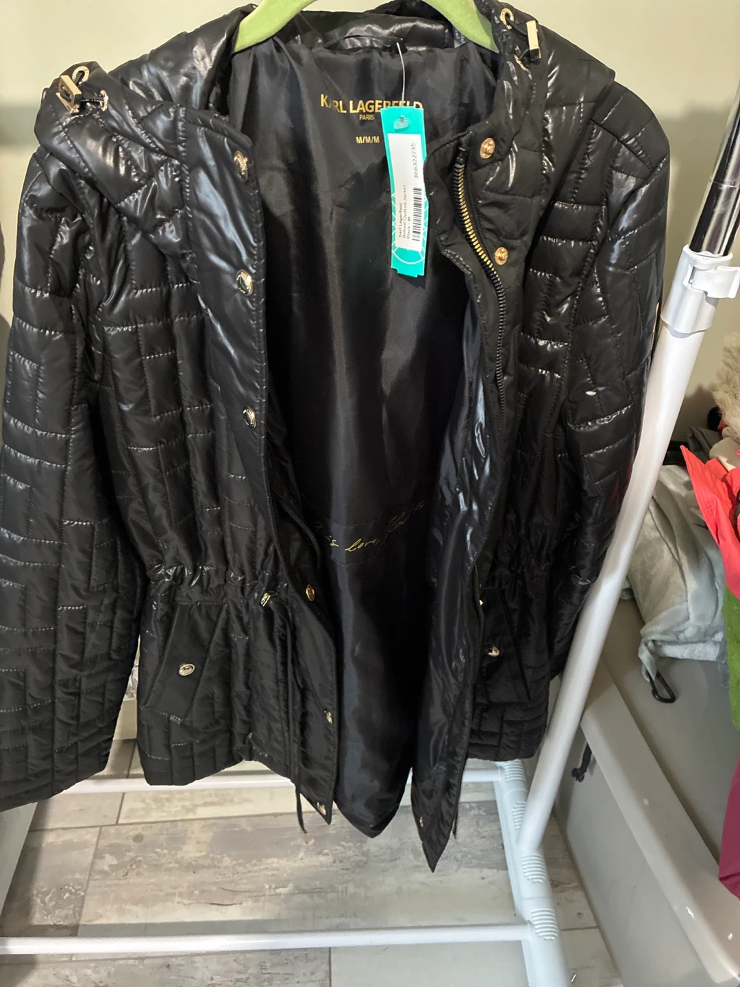 Karl Lagerfeld Black Belted Quilted Jacket - photo 3