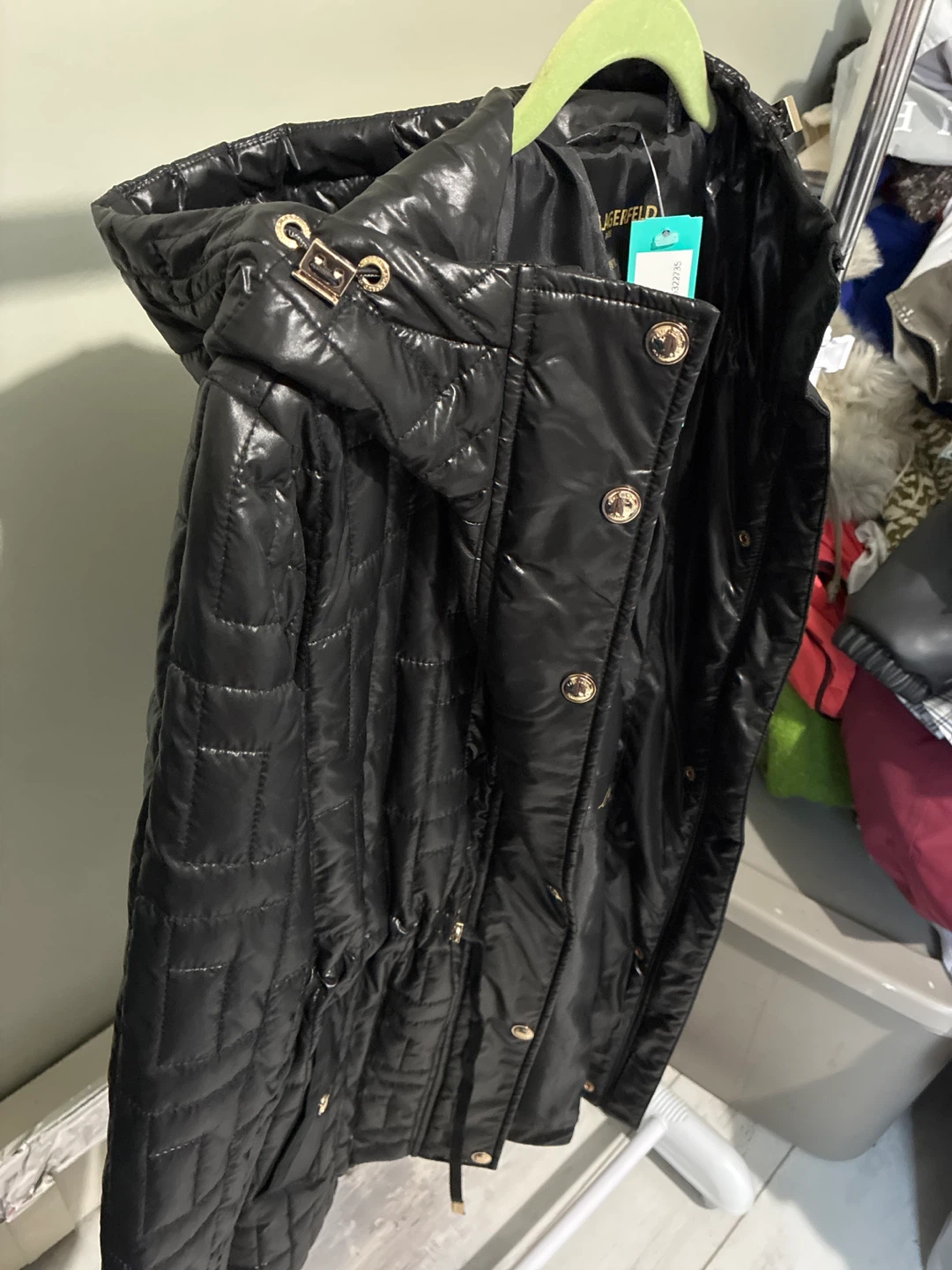 Karl Lagerfeld Black Belted Quilted Jacket - photo 4