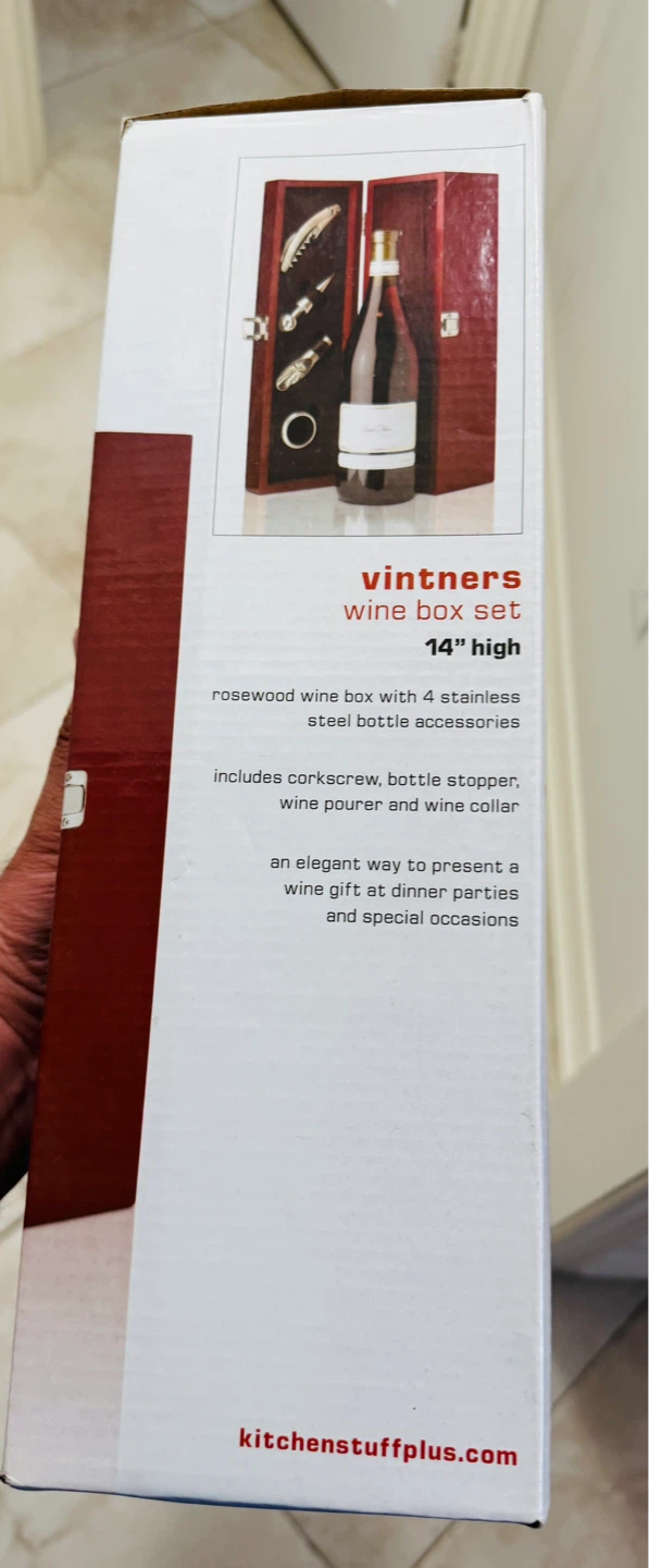 Vintners Rosewood Wine Box Set with Stainless Steel Accessories - photo 2