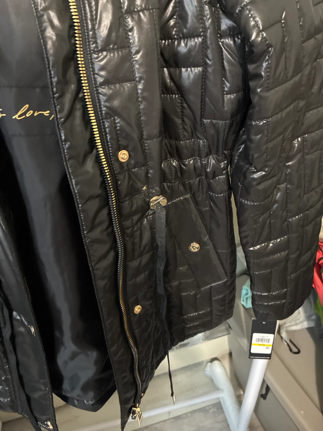 Karl Lagerfeld Black Belted Quilted Jacket - photo 5