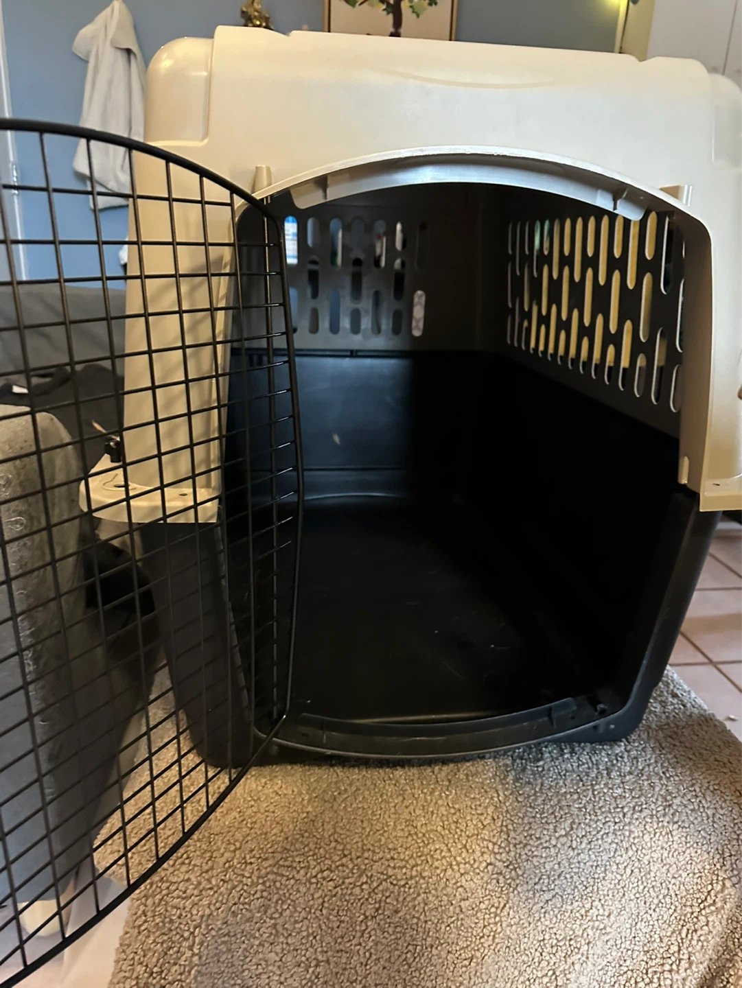 Large Dog Crate Carrier - Tan - photo 3