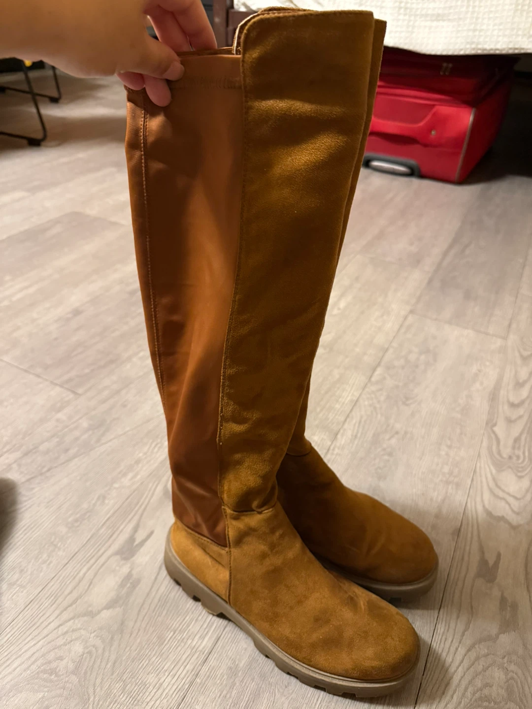 📛Brown Knee-High Suede Leather Boots Size 7.5📛