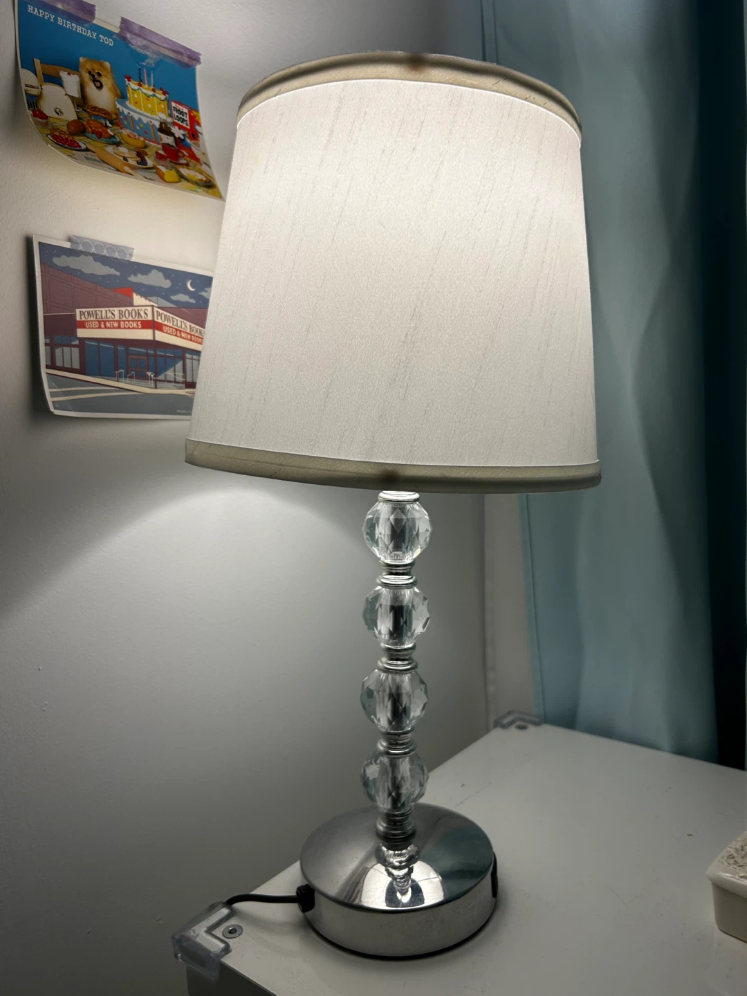 Crystal Accent Table Lamp with USB Ports