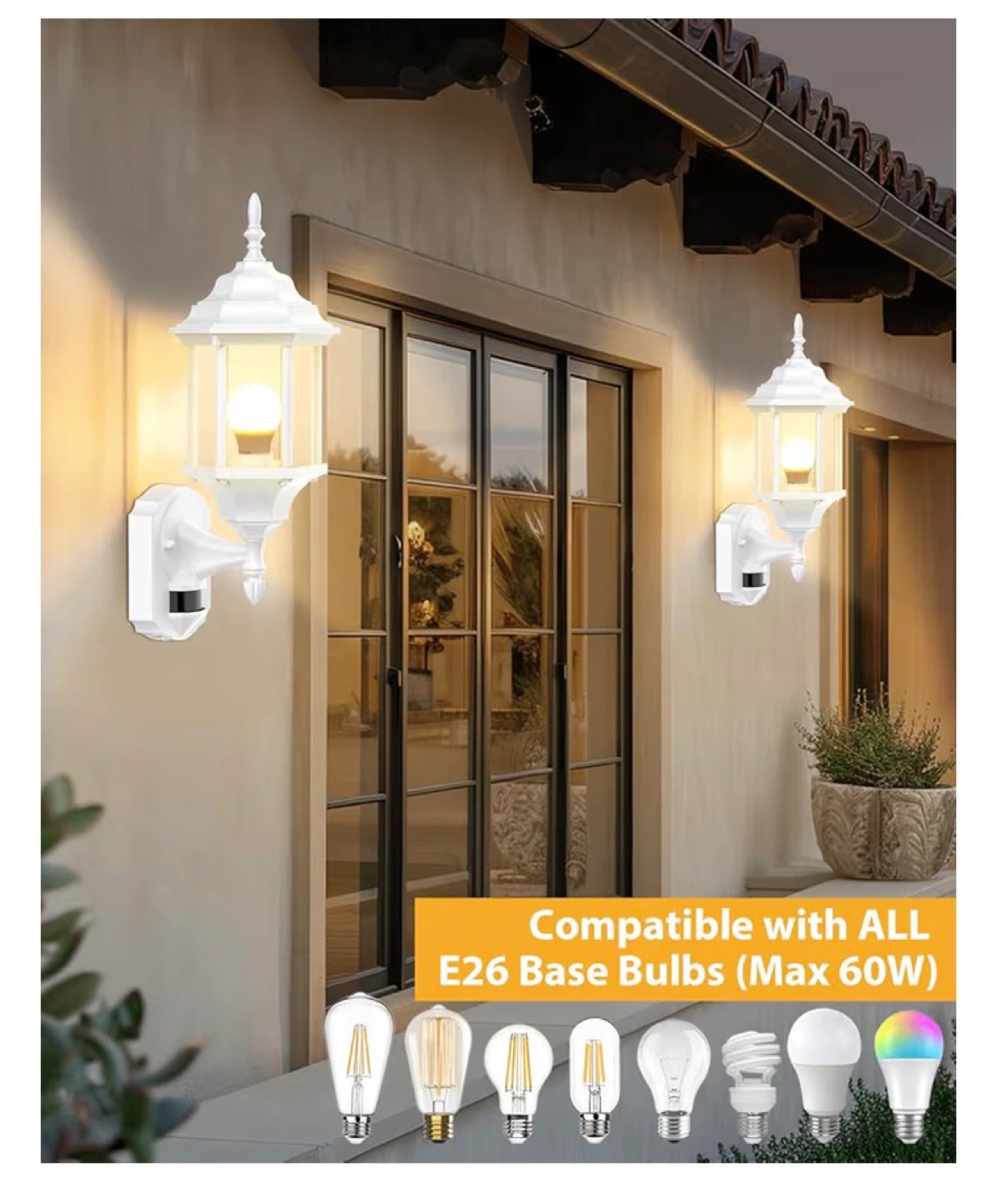 Motion Sensor Outdoor Lights - 2 Pack White M85 - photo 5