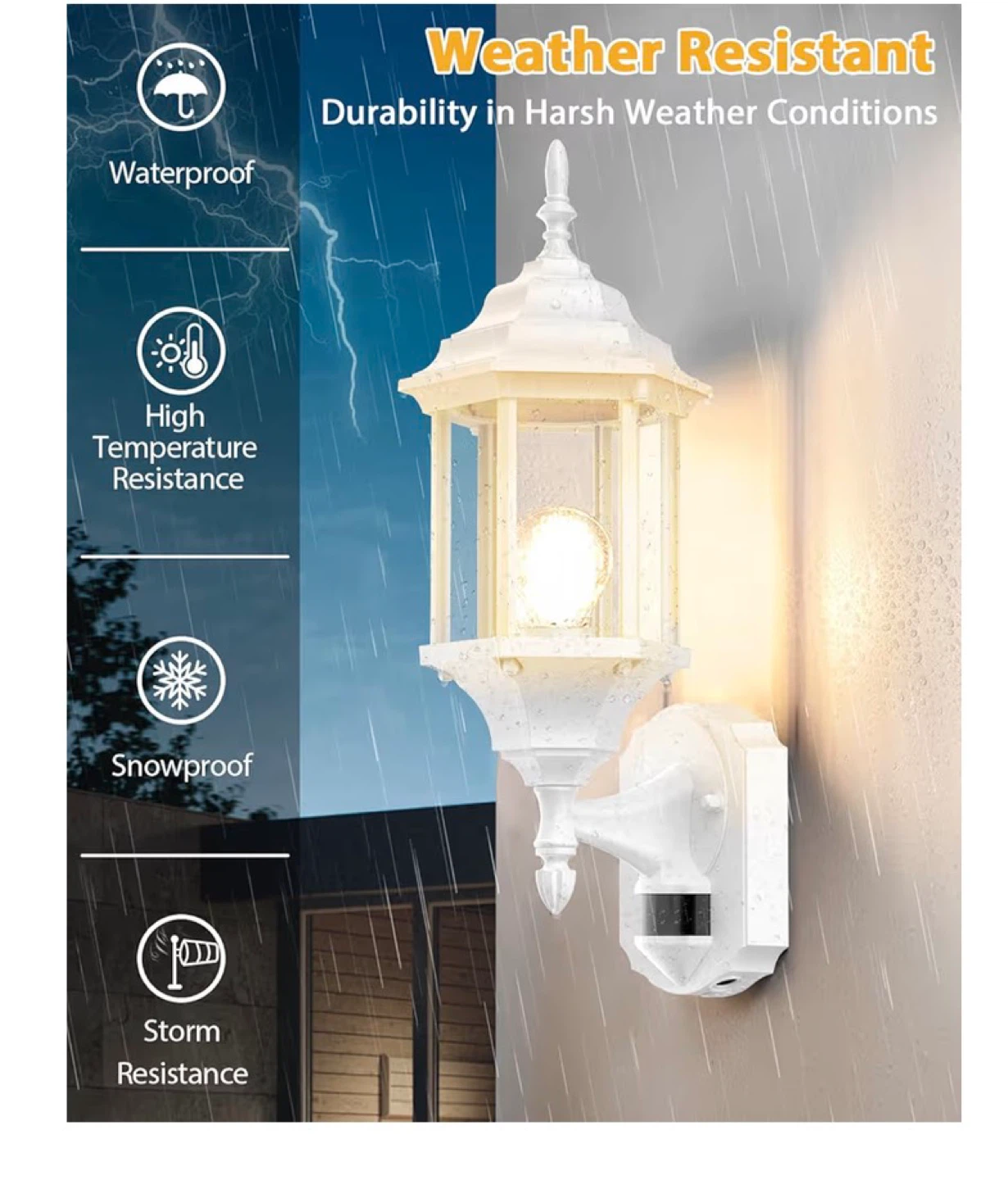 Motion Sensor Outdoor Lights - 2 Pack White M85 - photo 4