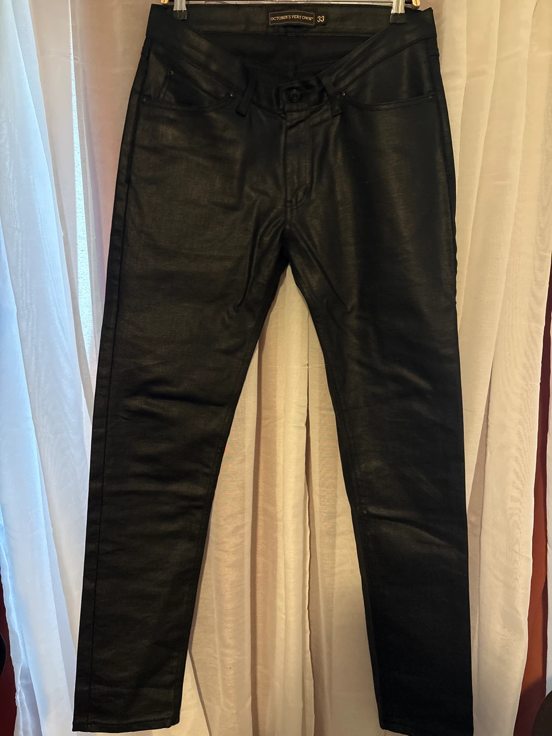 OVO Black Waxed Stretch Denim Size 33
