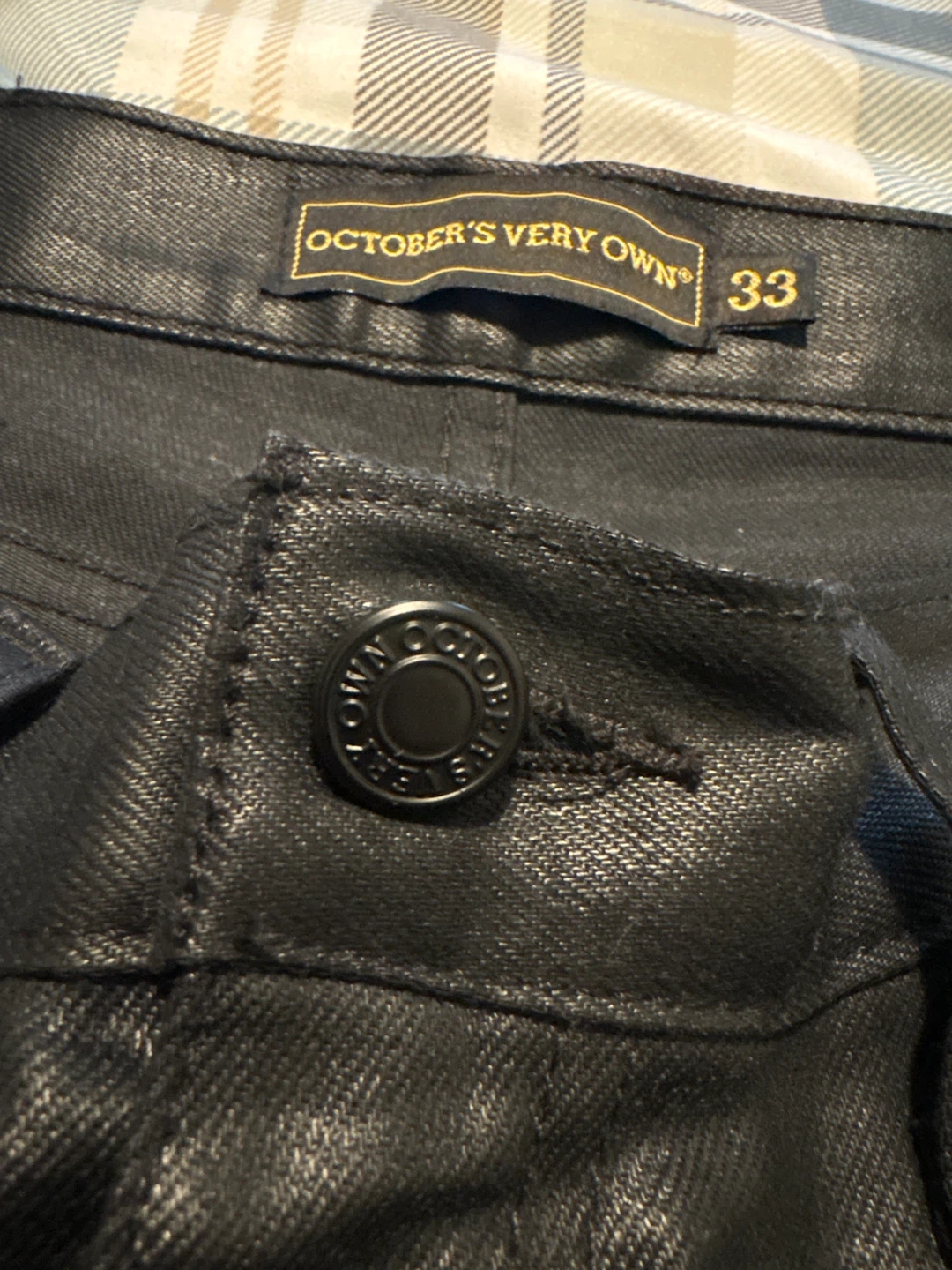 OVO Black Waxed Stretch Denim Size 33 - photo 5