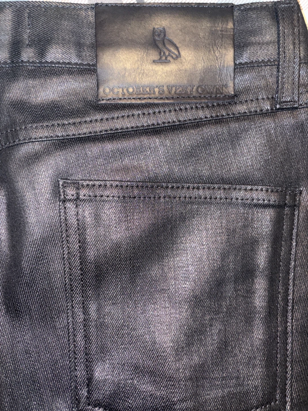 OVO Black Waxed Stretch Denim Size 33 - photo 2