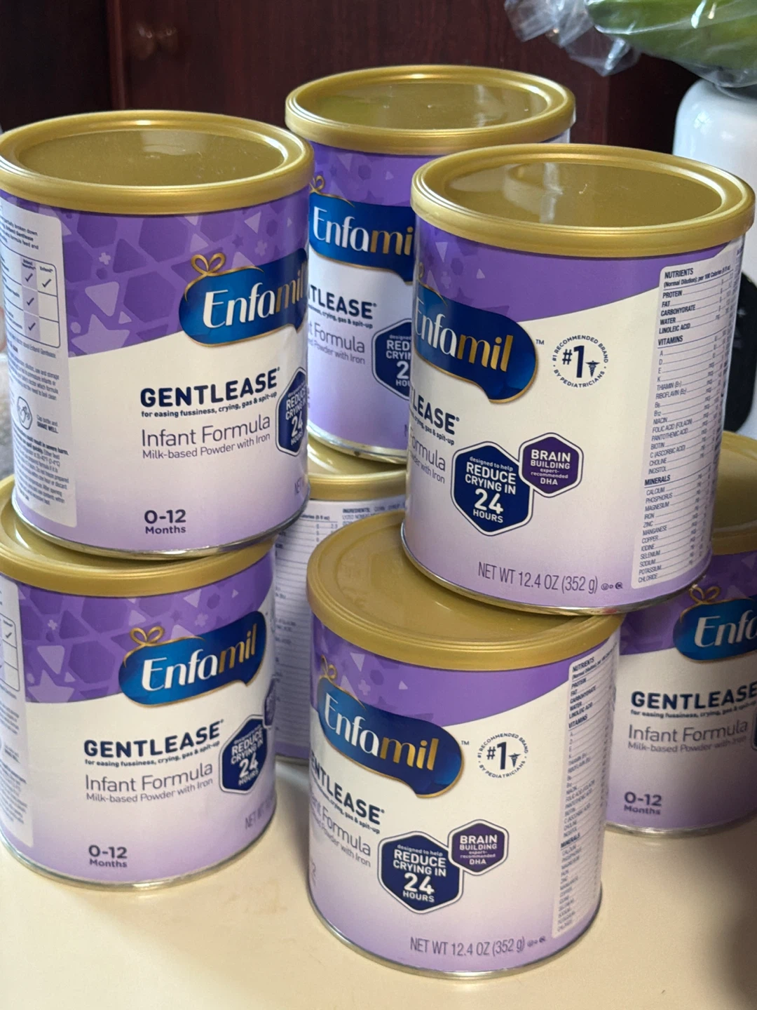 Enfamil Gentlease Infant Formula - 12.4 oz Cans (Pack of 6)